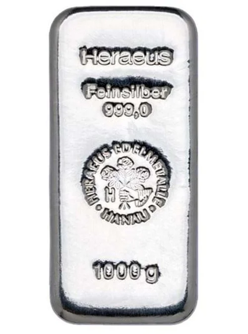 75 x 1 kg Silver Bar Heraeus